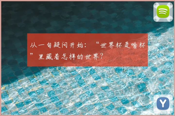 从一句疑问开始:“世界杯是啥杯”里藏着怎样的世界?